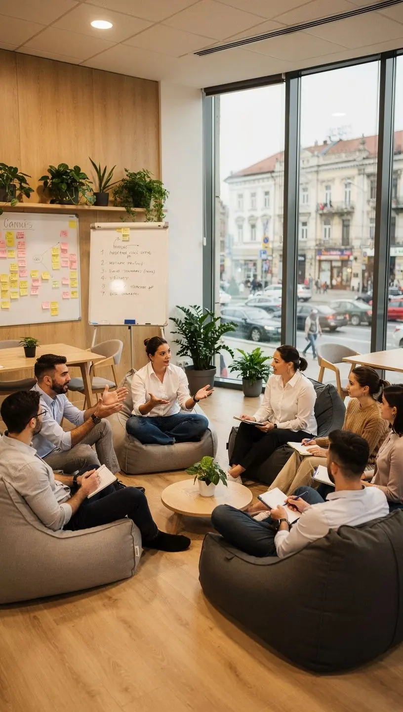 Imagine cu o persoană relaxându-se în natură în timpul unei pauze programate zilnice.